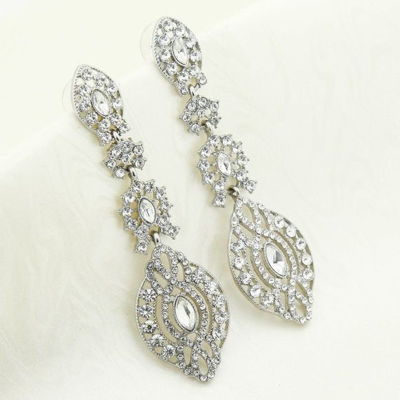 David's Bridal Jewelry Davids Bridal Clear Crystal Drop Earrings